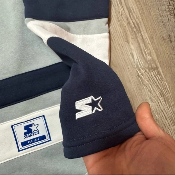 Vintage Dallas Cowboys Starter NFL hoodie sweatshirt men’s S oversized fit baggy - Picture 5 of 7